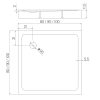 Dušo padėklas MILD 80x80x11,5 akrilinis, kvadratinis, baltas - Image 2