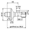 Prietaisinis ventilis SCHELL 1/2"-3/8" - Image 2